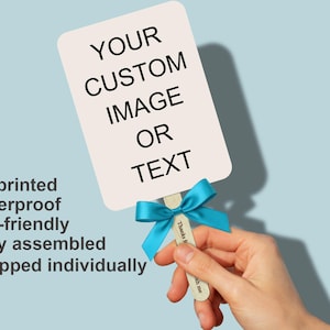 Custom Logo/Text/Image Hand Fans/Photo Fans With Engraved Handle/Personalized Fans For Marketing Giveaways/Birthdays/Weddings/Bridal Showers