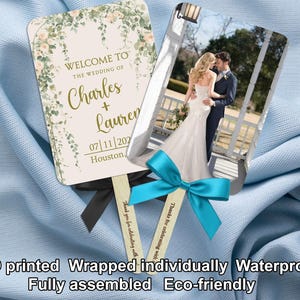 Custom Logo Photo Hand Fans Double-Sided – Printable Wedding, Church, Reception Party Favors, Personalized Hand Fans for Business Promotions