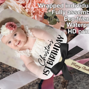 Personalized 1st Birthday Photo Fans, Birthday Party Favours, First Birthday Celebration Hand Fans, Girls Turning One, Summer Birthday Party