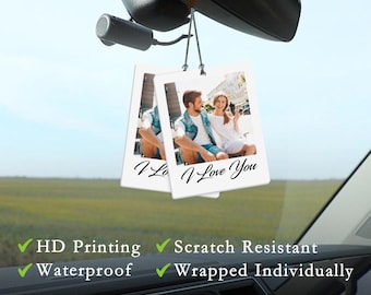 Custom Photo Car Freshener, Drive Safe Car Air Freshener, Family Photo Custom Car Freshener, Custom Dog Name Car Scent, Custom Car Freshener