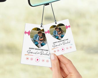 Valentine Car Freshener/Personalized Photo Car Ornament/Valentine Car Accessory/Custom Car Scent/First Car Gift/Gift for Him/Gift for Her