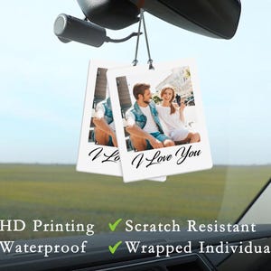 Picture Air Freshener, Custom Photo Car Scent, Car Freshie, Personalized Car Accessories for Him, Picture Air Freshener, Wedding Couple Gift