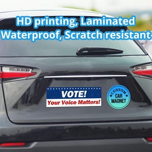 Vote Your Voice Matters Custom Car Magnet Waterproof VOTE Bumper Sticker Vote Vehicle Magnet Custom Truck Stickers Election Car Decal Decors