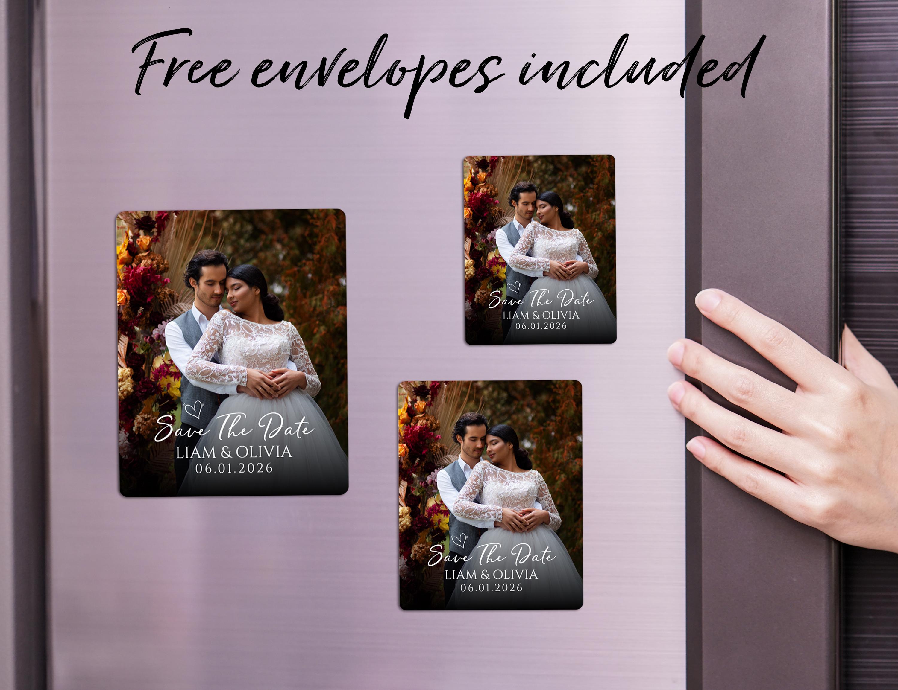 Magnet Invitations Custom Photo Save the Date Magnet W/ QR Code/wedding Invitation Cards ...