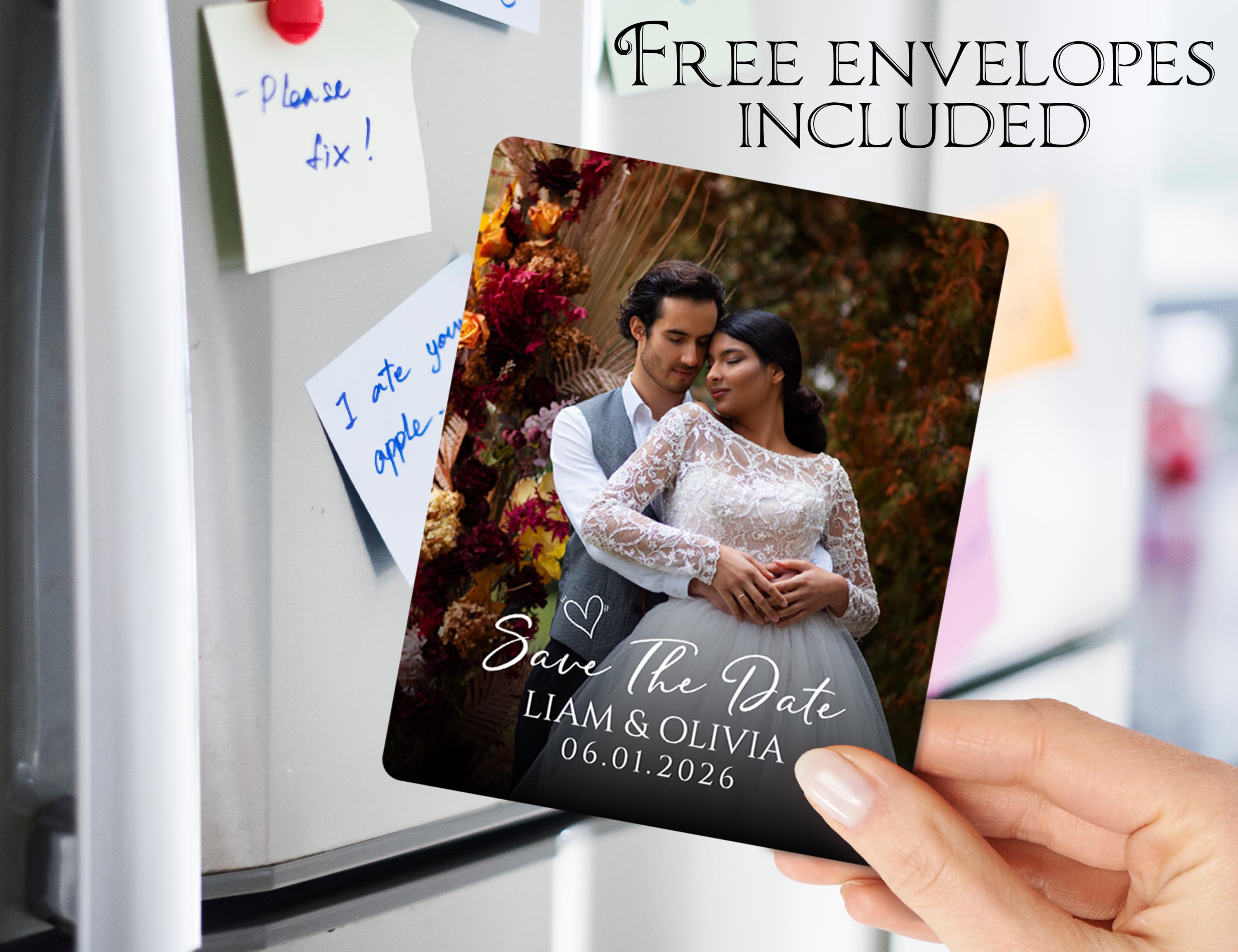 Magnet Invitations Custom Photo Save the Date Magnet W/ QR Code/wedding Invitation Cards ...
