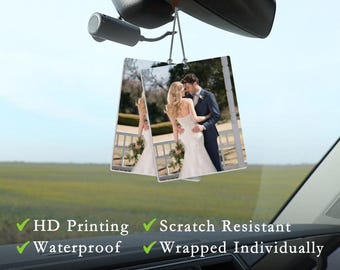 Aangepaste foto autoluchtverfrisser, bruiloft foto auto luchtverfrisser, aangepaste bruid bruidegom luchtverfrisser, paar autogeur, huwelijkscadeau auto luchtverfrisser