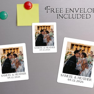 Wedding Photo Magnet Save The Date Magnets Personalized Wedding Invitation Cards Wedding Announcement Photo Magnet Favors for Guests in Bulk