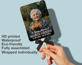 In loving Memory of Photo Fan/Funeral Program Hand Fans/Celebration of Life/Memorial Service Favors/Bulk Custom Funeral Favors/Memorial Gift