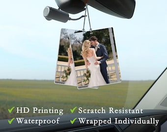 Custom Photo Wedding Favor Car Air Freshener • Newlyweds Gift Car Scent • Picture Car Freshie • Personalized Car Accessories • Car Ornaments