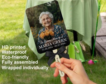 BULK Funeral Favors for Guests/Custom Fans with Photo/Funeral Program Fans/In Loving Memory/Personalized Memorial Service Favor/Fan Keepsake