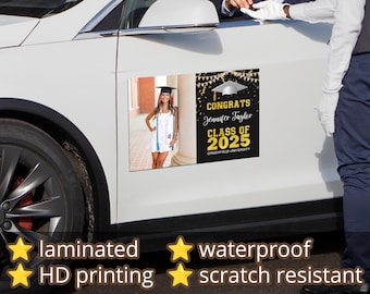Graduation Bumper Stickers, Custom Photo Graduation Car Magnets, Car Parade Magnets, Congrats Grad, Graduation Gift Idea, Photo Car Magnets