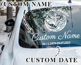 In Loving Memory Decal | Memorial Car Decal | Custom Name Vinyl Sticker | Personalized Remembrance Gift | Window Bumper Sticker | Car Decals
