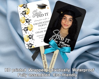 Class of 2025 afstuderen foto fans/gepersonaliseerde afstuderen paddle fans/aangepaste hogeschool of middelbare school grad hand fans/afstuderen partij gunsten