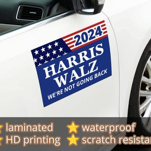 Harris-Walz 2024 Car Magnets, Waterproof HD Printed Bumper Sticker, Vote Vehicle Magnets, Election Kamala Harris Car Magnets for President