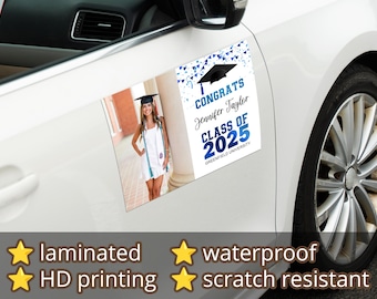 Custom Graduation Car Magnets, Photo Car Parade Magnets, Congrats Grad, Graduation 2024, Full Color Car Magnets, Graduation Bumper Stickers