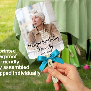 Personalized Birthday Party Fans/Custom Photo Hand Fans With Engraved Handles/Bulk Birthday Party Favors/Summer Handheld Fans/Wedding Favors
