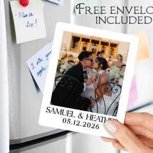 Bulk Custom Wedding Favors/Photo Wedding Magnets/Party Invitation Cards/Personalized Thank You Favors/Save the Date Magnet Favors for Guests