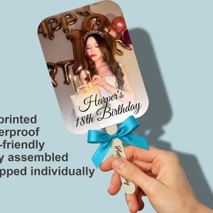 Custom 18th, 21st Birthday Photo Fans, Adult or Child Birthday Fans, Quinceañera Favors, Personalized Birthday Party Favors, Birthday Gifts