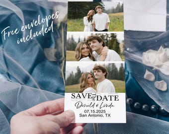 Custom Photo Booth Strip Fridge Magnets, Save the Date Photo Strip Magnets Wedding Favors, Photo Booth Invitation Cards, Photo Wedding Gifts