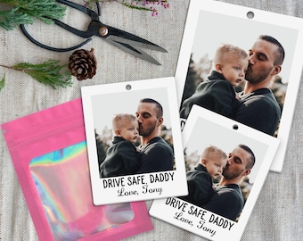 Personalized Photo Car Ornament, First Father's Day Gifts, Custom Car Air Freshener With Family Photo, Gifts For Him, Dad Gift, Husband Gift