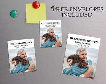 Personalisiert in liebevoller Erinnerung Kühlschrankmagnete / Feier des Lebens Karten / Beerdigung Service Bevorzugungen / kundenspezifische Foto-Gedenkgeschenke für Gäste