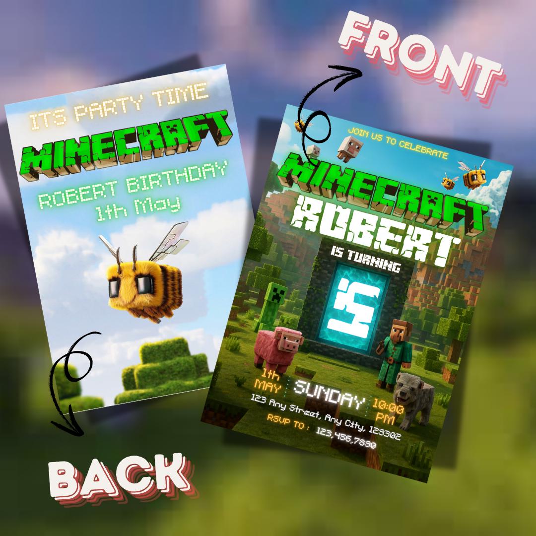 Colorful Minecraft Canva Invite