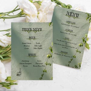 Elegant Floral Wedding Invitation Bundle Set with Save the Date, RSVP, Place Cards, Menu, Thank You Cards Editable Template Customize, SG01