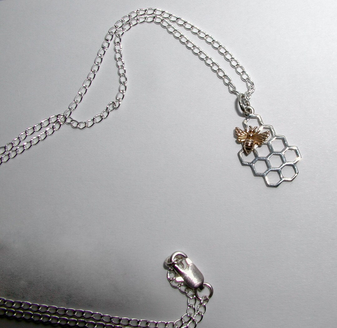 Honeycomb Glass Ball & Bees Sterling Silver Charm Bracelet