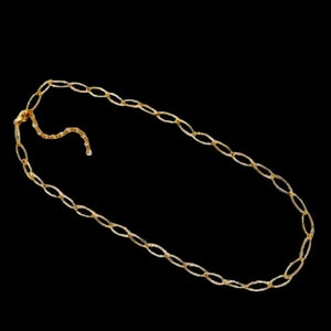 14kt Gold Plated Dainty Paperclip Chain Necklace, 16 inches, Birthday Gift