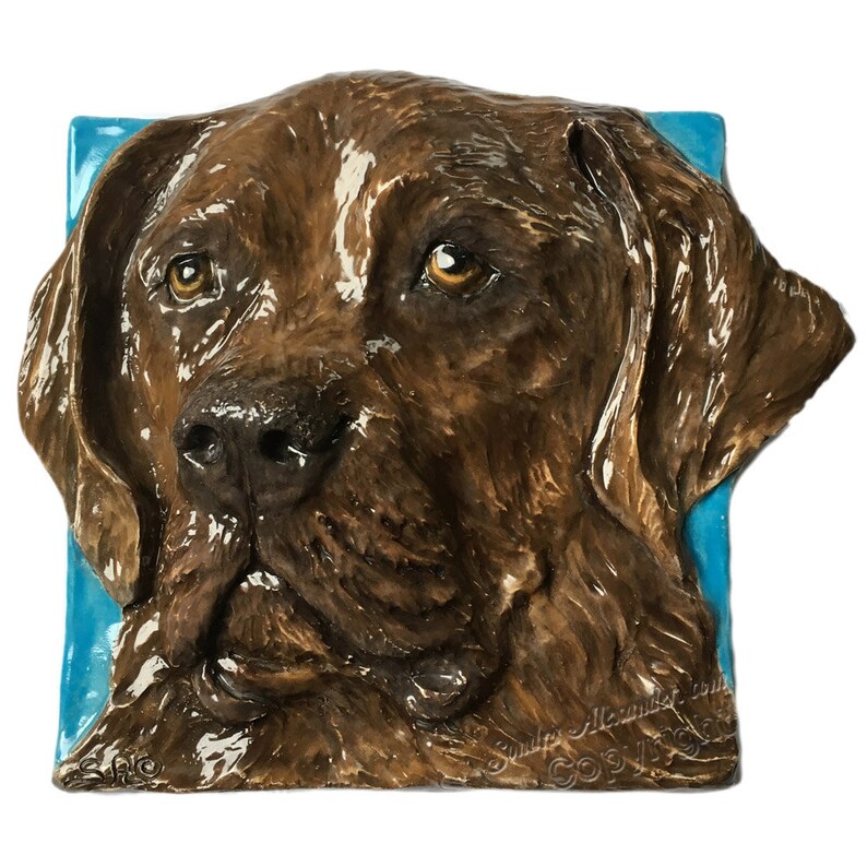 Brown Labrador Retriever Dog Ceramic Pet Portrait Sculpture 3D Etsy