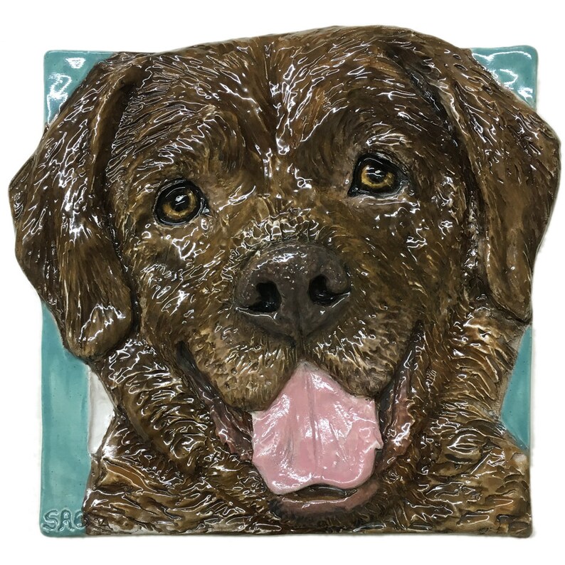 Labrador Retriever Ceramic Portrait Sculptured 3D Dog Art Tile Etsy
