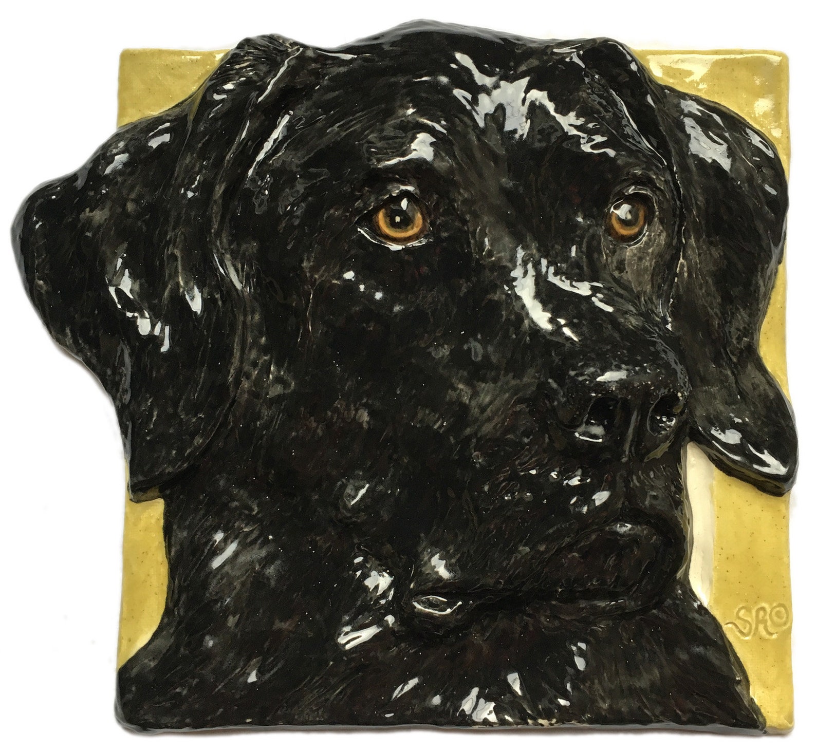 Labrador Retriever Ceramic Portrait Sculptured 3D Dog Art Tile Etsy