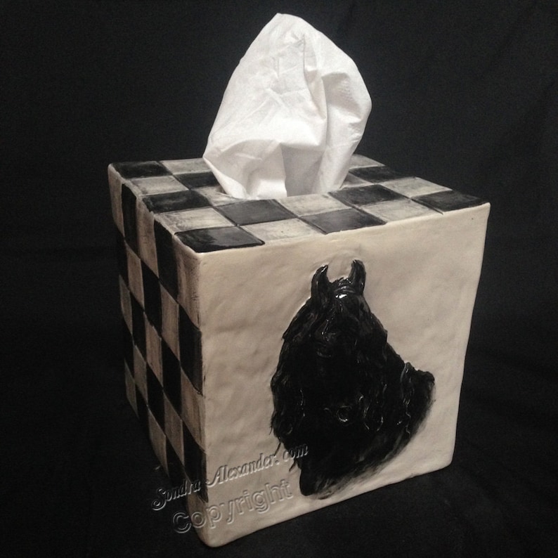 Friesian Black Horse CERAMIC Tissue Box Holder Pet Portrait Etsy