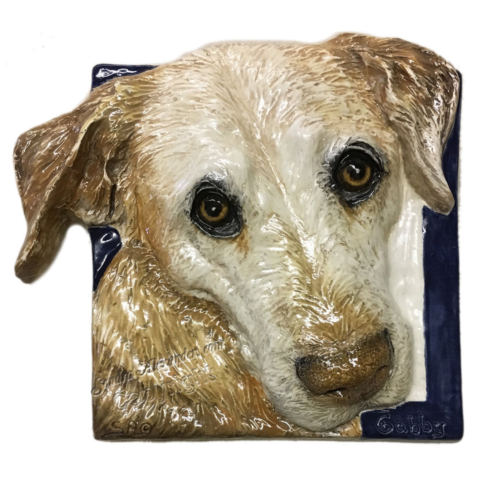 Labrador Retriever Ceramic Portrait Sculptured 3D Dog Art Tile Etsy