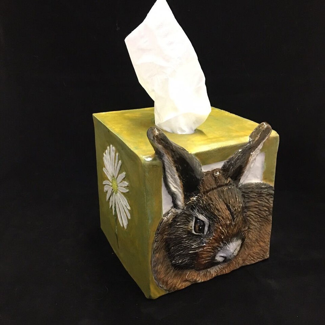 Bunny Rabbit Tissue Box CERAMIC Pet Portrait Sculpture 3d Animal Art ...
