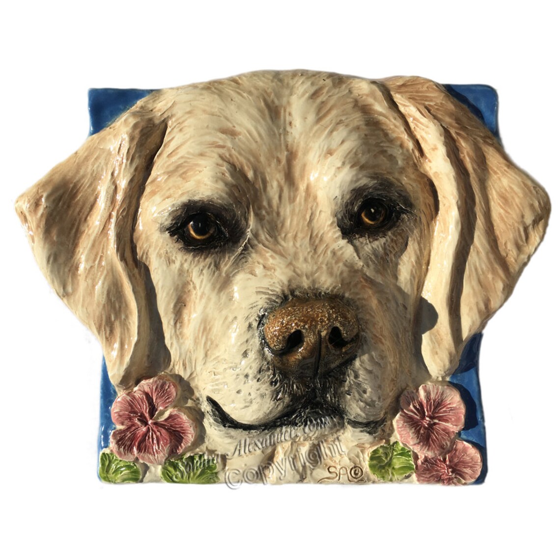Labrador Retriever Ceramic Portrait Sculptured 3D Dog Art Tile Etsy