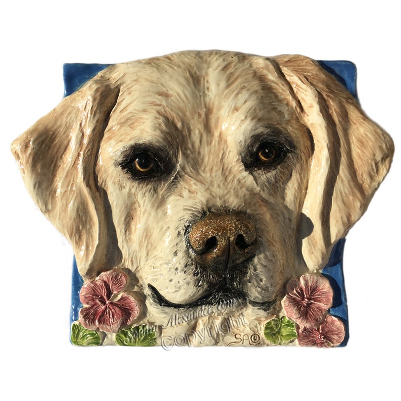 Labrador Retriever Ceramic Portrait Sculptured 3D Dog Art Tile Etsy
