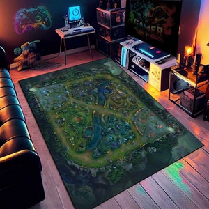 Beliebter Spielteppich, Spielkarten für Spielzimmer, Videospieler, Geschenk für ihn, Geschenk für den Gamerraum, rutschfester Teppich, waschbarer Teppich, schöne Qualität