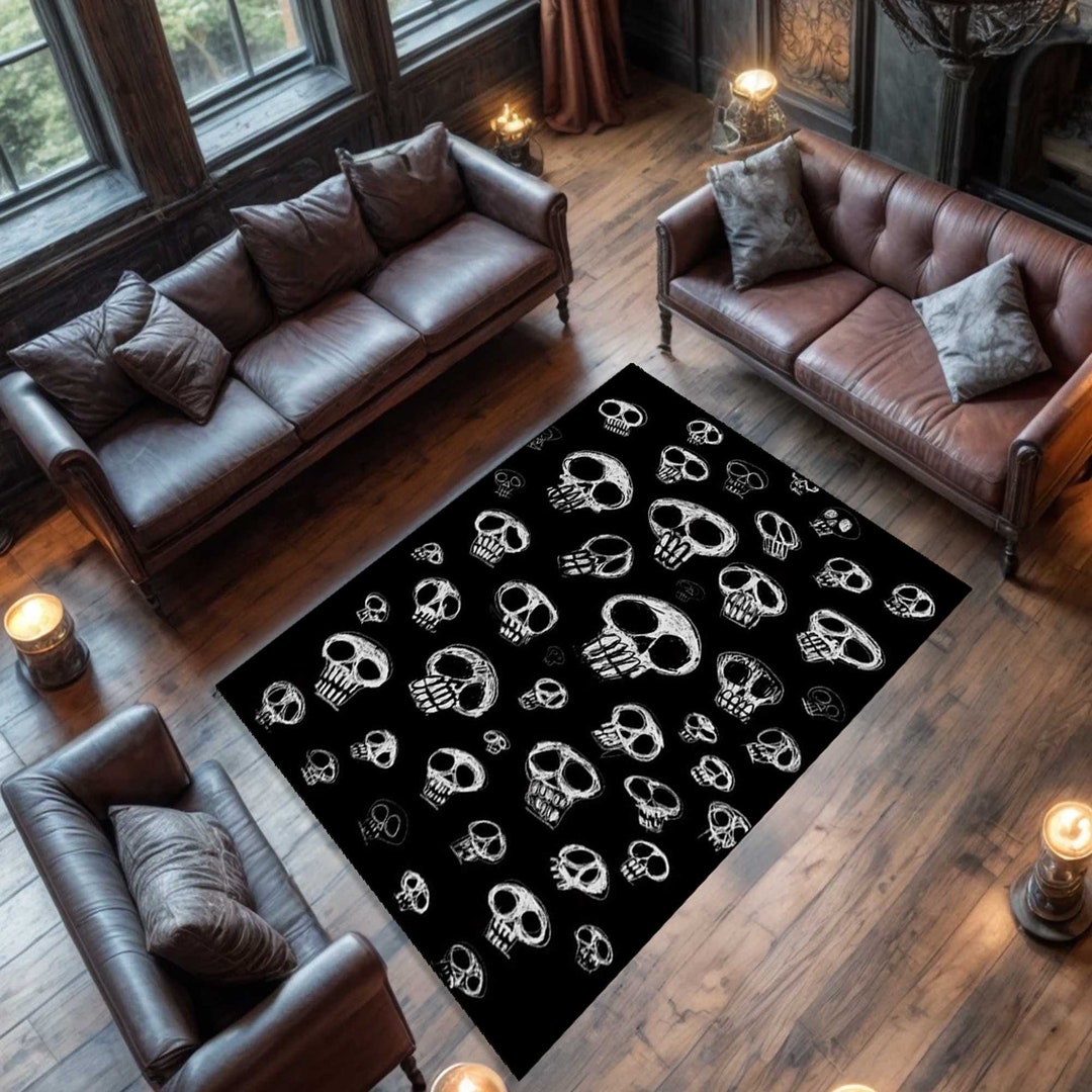 Ruggable Skeleton Rug Gothic Skull Rug: Personalized Horror Skeleton Rug - Etsy