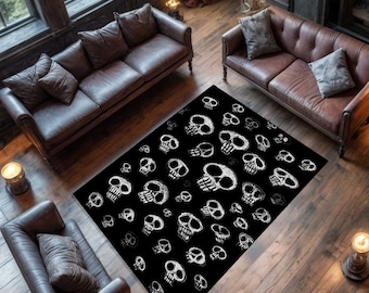 Gothic Skull Rug: Personalized Horror Skeleton Rug