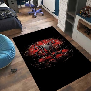 Personalized Spider-Man Rug: Non-Slip, Washable Movie Decor