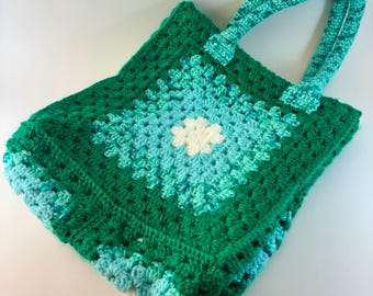 Emerald Crocheted Tote Bag