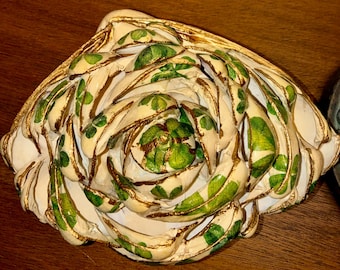 Shamrock Clam Shell Flower, Gilded Irish Decoration