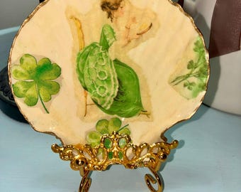 Irish Woman Embroidering, Antique Style Trinket Dish & Collectible