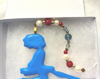 Irish Dancer Ornament, Beaded Rearview Mirror Decoration