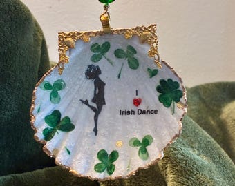 I Love Irish Dance Shell Ornament