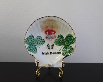 Irish Step Dancer Trinket Dish: Blonde Hair Decoration