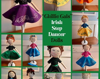 Customized Irish Step Dancer Doll "Ghillie Gals" with Adoption Certificate