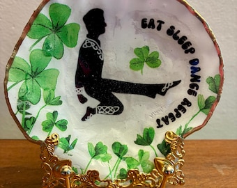Irish Step Dancer Trinket Dish - male dancer : “Eat, Sleep, Dance,Repeat!”