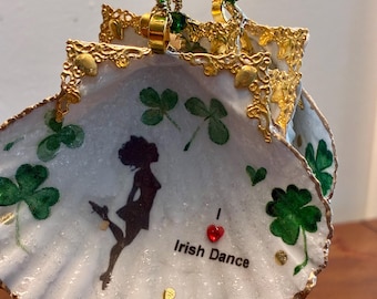 I Love Irish Dance Shell Ornament